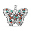 D'Joy Artisan Crafted Premium White Buffalo, Multi Gemstone Butterfly Pendant without Chain in Sterling Silver 7.85 ctw - Sticky add to cart bar