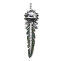 D'Joy Artisan Crafted White Buffalo, Royston Turquoise Feather Pendant without Chain Sterling Silver 17.70 ctw - Sticky add to cart bar