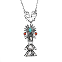 D'Joy Artisan Crafted White Buffalo, Multi Gemstone Necklace in Oxidized Sterling Silver 8.90 ctw (18-20 Inches)