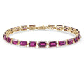 Luxoro AAA Radiant Ember Garnet 18.00 ctw Tennis Bracelet in 10K Yellow Gold (7.25 In) - Sticky add to cart bar
