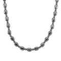 Terahertz 90.00 ctw Fancy and Barrel Beaded Necklace in Stainless Steel 18 Inches - Sticky add to cart bar