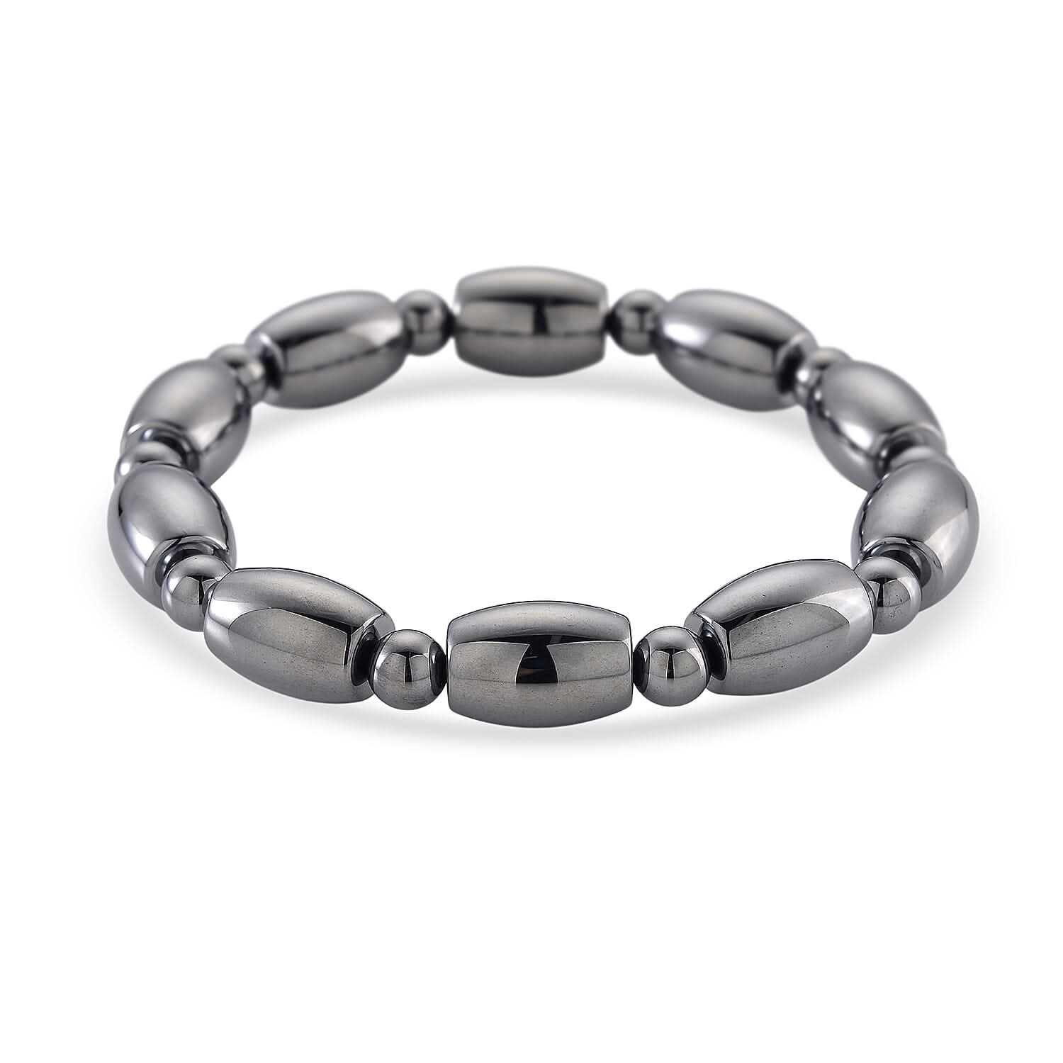 Terahertz 130.00 ctw Barrel and Beaded Stretch Bracelet