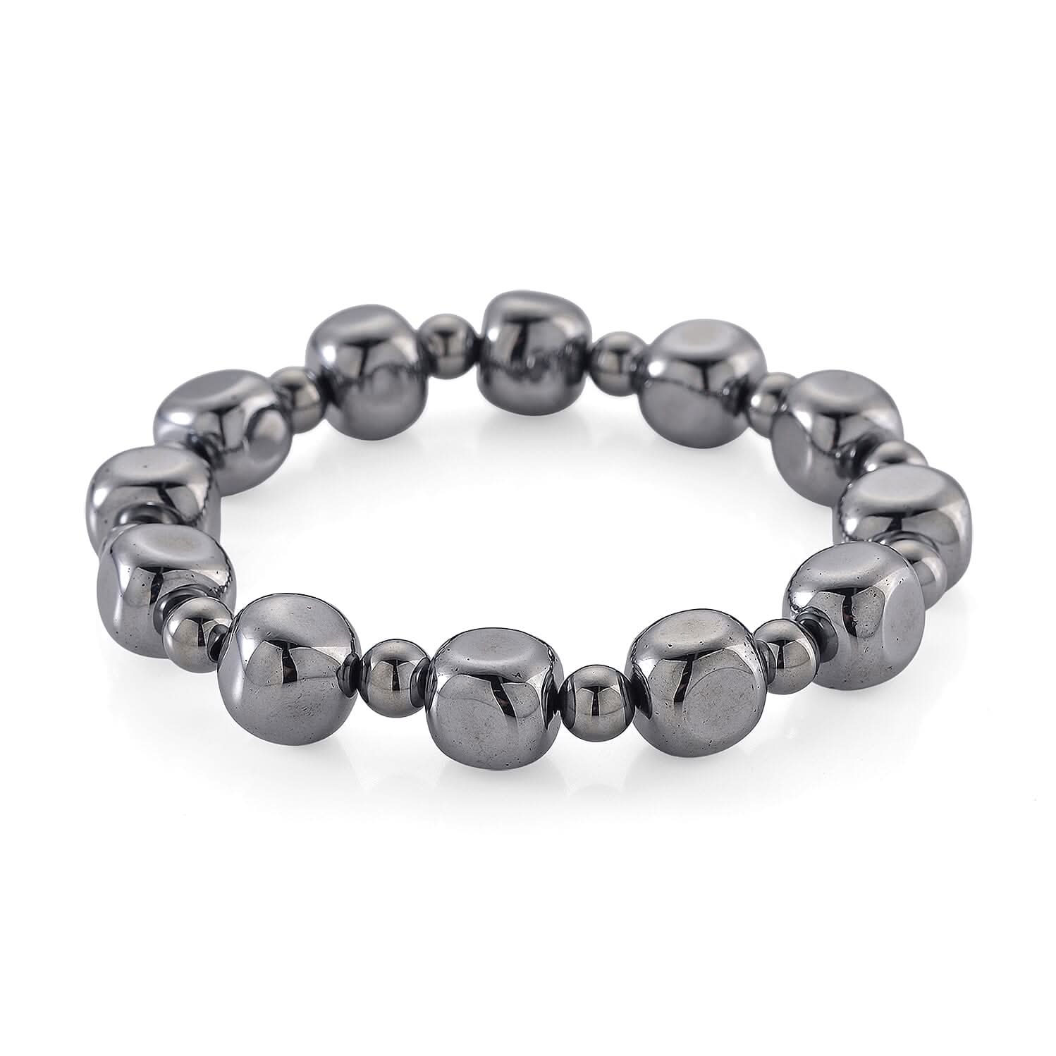 Terahertz 130.00 ctw Cushion and Beaded Stretch Bracelet
