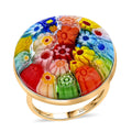 10K Yellow Gold Multi Color Murano Style Solitaire Ring (Size 16.0) - Sticky add to cart bar