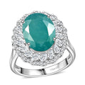 D'Joy Grandidierite, Moissanite Ring in Rhodium Over Sterling Silver (Size 10.0) 7.90 ctw - Sticky add to cart bar