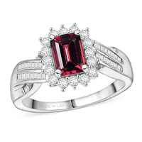D'Joy Premium Byzantine Tourmaline, Diamond (0.50 cts) Ring in Rhodium Over Sterling Silver (Size 10.0) 1.60 ctw
