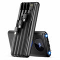 CLOSEOUT 3P Experts 10,000 mAh Power Bank with Built-in 4 Cables - Black - Sticky add to cart bar