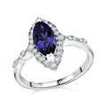 D'Joy Catalina Iolite, Moissanite Ring in Rhodium Over Sterling Silver (Size 10.0) 1.75 ctw - Sticky add to cart bar
