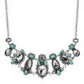 D'Joy Artisan Crafted White Buffalo, Tahoe Nevada Turquoise Necklace in Oxidised Sterling Silver 21.90 ctw (18-20 Inches) - Sticky add to cart bar