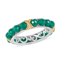 EverTrue Verde Onyx Ring in 18K YG Plated and Platinum Bond (Size 10.0) 7.50 ctw