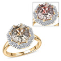 Certified & Appraised AAA Turkizite and Luxuriant Diamond G-H SI 4.50 ctw Ring in 10K Yellow Gold - Sticky add to cart bar