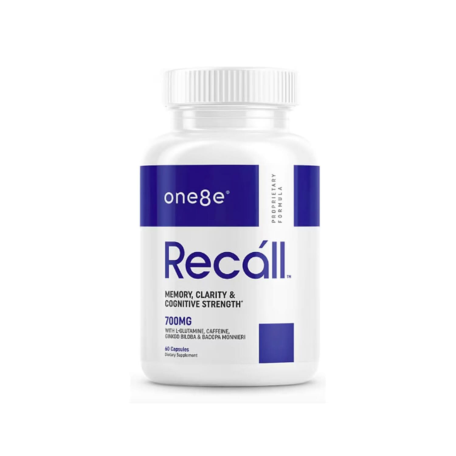One8e Recall Memory, Clarity and Cognitive Strength Supplement (60 Capsules) Made in US