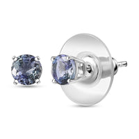 D'Joy Peacock Tanzanite Earrings in Rhodium Over Sterling Silver 1.10 ctw