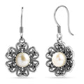 D'Joy Indian Artisan Crafted Freshwater Pearl Earrings in Oxidised Sterling Silver - Sticky add to cart bar
