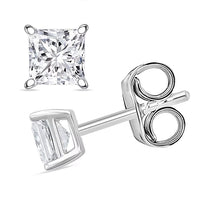 Luxuriant Princess Cut Lab Grown Diamond G VS2 1.18 ctw Earrings in 14K White Gold