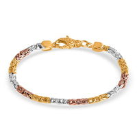 D'Joy Bali Legacy Byzantine Chain Bracelet in 18K Vermeil YRG Over and Sterling Silver (7.25 In) 11.40 Grams