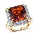 Certified & Appraised 10K Yellow Gold AAA Santa Ana Madeira Citrine, Luxuriant Lab Grown Diamond (G-H, SI) Ring (Size 10.0) (4.41 g) 8.50 ctw - Sticky add to cart bar