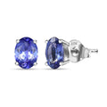 Doorbuster Luxoro 10K White Gold Premium Tanzanite Solitaire Stud Earrings 2.10 ctw - Sticky add to cart bar