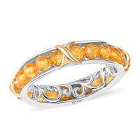 EverTrue Premium Brazilian Citrine 3.25 ctw Ring in 18K YG Plated and Platinum Bond (Size 7.0)