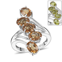 D'Joy Autumn Alexite Ring in Platinum Over Sterling Silver (Size 10.0) 3.85 ctw