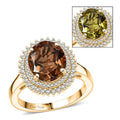 EverTrue Autumn Alexite, White Zircon Ring in 18K YG Plated (Size 10.0) 4.00 ctw - Sticky add to cart bar
