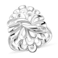 Doorbuster Rhapsody 950 Platinum Peacock Feather Ring (Size 8.0) (6 g) - Sticky add to cart bar