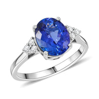 Certified & Appraised Luxoro 14K White Gold AAA Tanzanite, Diamond (I2) Ring (Size 10.0) 3.00 ctw