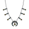 D'Joy Artisan Crafted Royston Turquoise, Lagoon Turquoise Necklace in Black Oxidised Sterling Silver 6.60 ctw (18-20 Inches) - Sticky add to cart bar