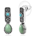 D'Joy Artisan Crafted Royston Turquoise, Lagoon Turquoise Earrings in Black Oxidised Sterling Silver 1.65 ctw - Sticky add to cart bar