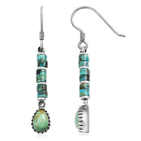 D'Joy Artisan Crafted Royston Turquoise Earrings in Oxidised Sterling Silver 6.65 ctw