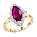Certified & Appraised Luxoro 10K Yellow Gold AAA Radiant Ember Garnet, Diamond (G-H, I2) (0.23 cts) Halo Ring (Size 10.0) 2.00 ctw - Sticky add to cart bar