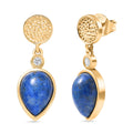 EverTrue Lapis Lagoon and White Zircon 4.70 ctw Earrings in 18K YG Plated and ION Plated YG Stainless Steel - Sticky add to cart bar