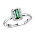 Certified & Appraised Luxoro 10K White Gold AAA   Pirineu Lagoon Tourmaline, Diamond (G-H, I2) Ring (Size 10.0) 1.48 ctw - Sticky add to cart bar
