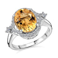 D'Joy Brazilian Citrine, White Zircon Ring in Platinum Over Sterling Silver 3.75 ctw - Sticky add to cart bar