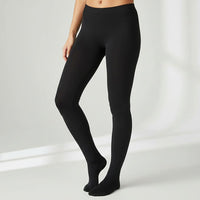 Mossimo Black Fleece Lined Footed Tights - S