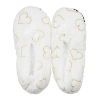 Mossimo White Heart Slippers with Grippers - S/M