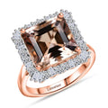 Certified & Appraised 10K Rose Gold AAA Marropino Morganite, Luxuriant Diamond (G-H, SI) (0.58 cts) Ring (Size 10.0) 6.39 ctw - Sticky add to cart bar