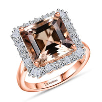 Certified & Appraised 10K Rose Gold AAA Marropino Morganite, Luxuriant Diamond (G-H, SI) (0.58 cts) Ring (Size 10.0) 6.39 ctw
