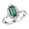 Doorbuster Certified & Appraised Luxoro 10K White Gold AAA   Pirineu Lagoon Tourmaline, Diamond (G-H, I2) (0.27 cts) Ring (Size 10.0) 1.62 ctw - Sticky add to cart bar
