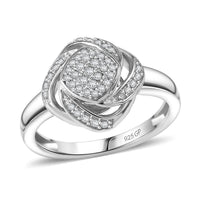 GP Celestial Dream Collection Diamond Ring in Rhodium Over Sterling Silver (Size 10.0) 0.25 ctw