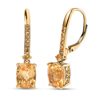 D'Joy Citrine Earrings in 18K Vermeil YG Over Sterling Silver 4.50 ctw (Brazilian)