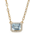 D'Joy Sky Blue Topaz, White Topaz Necklace in 18K Vermeil YG Over Sterling Silver 2.30 ctw (18- 20 Inches) - Sticky add to cart bar