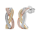 GP Royal Art Deco Collection Diamond Earrings in 18K Vermeil YRG and Rhodium Over Sterling Silver 0.35 ctw - Sticky add to cart bar