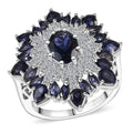 D'Joy Premium Catalina Iolite, Moissanite Ring in Rhodium Over Sterling Silver (Size 10.0) 3.85 ctw - Sticky add to cart bar