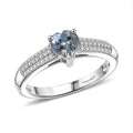 D'Joy Peacock Tanzanite, Moissanite Ring in Rhodium Over Sterling Silver (Size 10.0) 1.05 ctw - Sticky add to cart bar