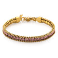 Pink Austrian Crystal Bracelet in ION Plated YG Stainless Steel (7.50 In) - Sticky add to cart bar