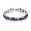 Blue Austrian Crystal Bracelet in Stainless Steel (7.5-9.0In) - Sticky add to cart bar