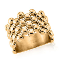 Bubble Shape Dome Steel Ring in ION Plated YG Stainless Steel (Size 10.0)