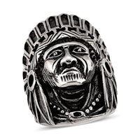 Native Chief Ring in Black Oxidized and Stainless Steel (Size 10.0)