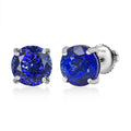 Rhapsody AAAA Tanzanite Solitaire Stud Earrings in 950 Platinum 5.50 ctw - Sticky add to cart bar